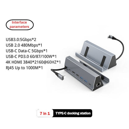Steam deckHDMI4K60Hz Gigabit 7-in-1 Game Base Multi-function Docking Station