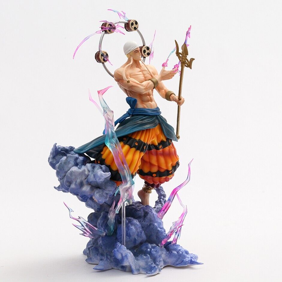 Anime One Piece Enel PVC Action Figure Model Collectible Toy Statue With Light