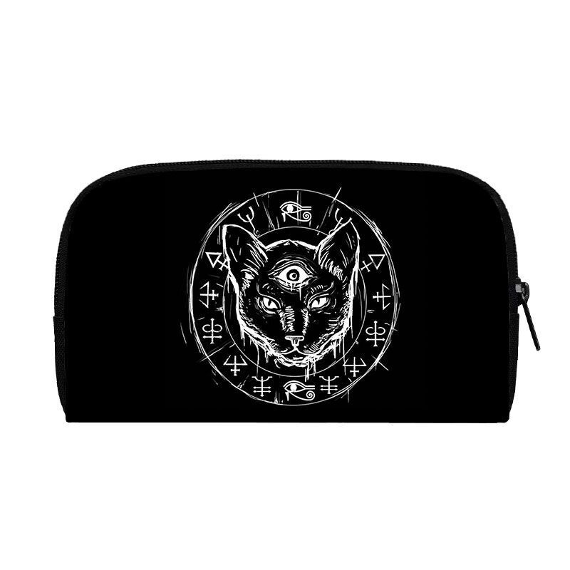 Black Long Wallet Witchcraft Skull Gothic Purse Passport Bag Phone Coin Purses