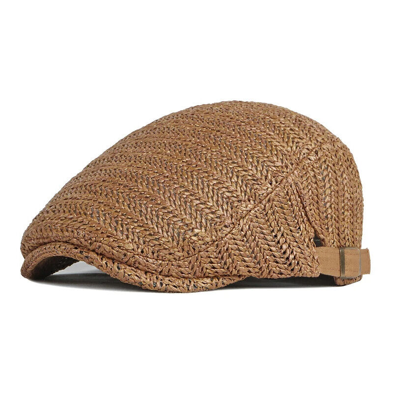 Men Beret Hat Summer Full Mesh Herringbone Women Breathable Peaked Ivy Visor Cap
