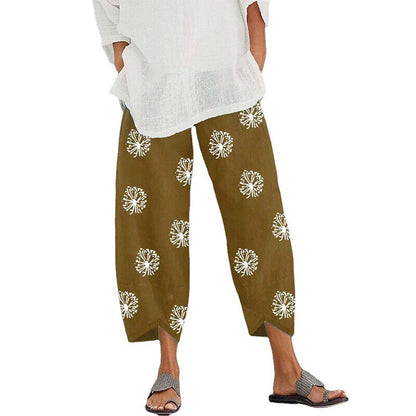 Trousers Pants Harem Elastic Waist Baggy Cotton Summer Linen Casual Wome /