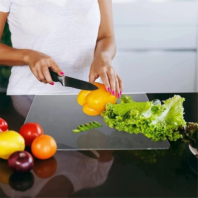 Chopping Block Clear Acrylic Cutting Board Non Slip Design Vegetable Preparation