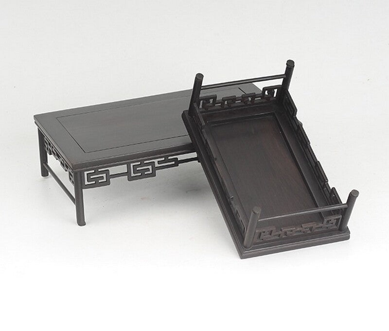 1 PC Small Ebony Wood Rack Miniature Shelf Stand Pot Bonsai Statue Table Display
