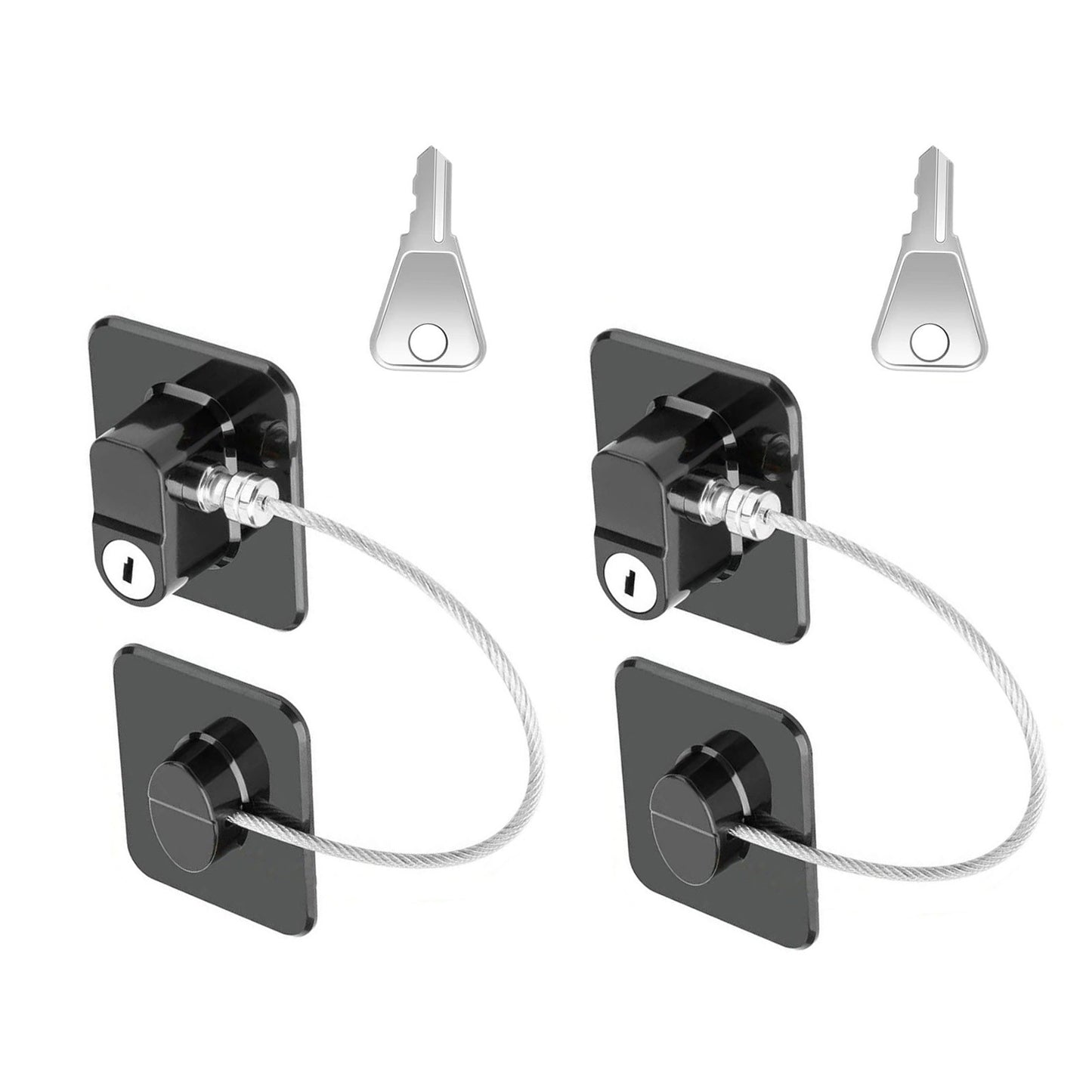 2 Pack Fridge Lock Freezer Lock with 2 Key for Child Safety, for Cabinet Locks