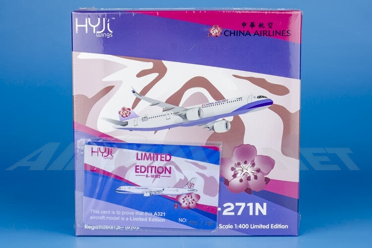 11cm 1:400 HYJLwings China Airlines A321-200 B-18102 Diecast Aircraft Model