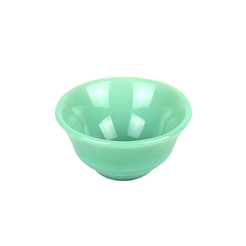 Collection Tea Set Jade Porcelain Small Tea Bowl Emerald Green Cup