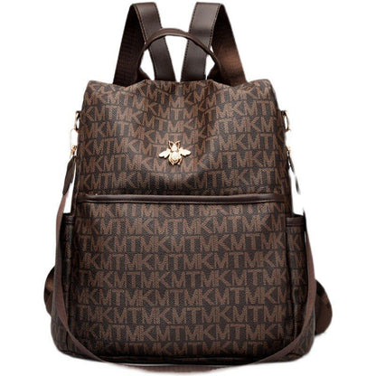 Traveling Bag Textured Backpack Large Fashion Zipper Acrylic School Bag Softback