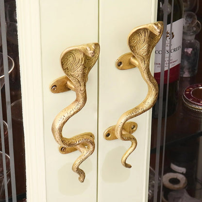 Snake Design Shape Antique Style Handcrafted Brass Door Pull Handles Home Décor