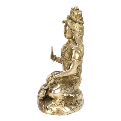 Hindu God Lord Brass Shiva in Blessing Posture Idol Statute Figurine