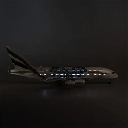 45CM 1:160 Diecast Model Airlines Airbus A380 Resin Airplane Display Lamp Sounds