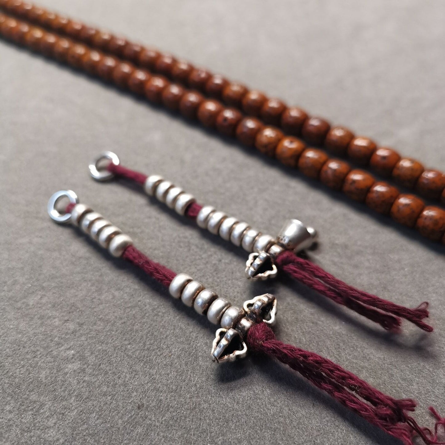 Handmade Tibetan Mala Counters for Prayer Bead Made of Sterling Silver