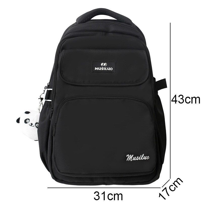Pink Green Student Backpacks Laptop College Backpack Nylon Book Bags 31*17*43 CM