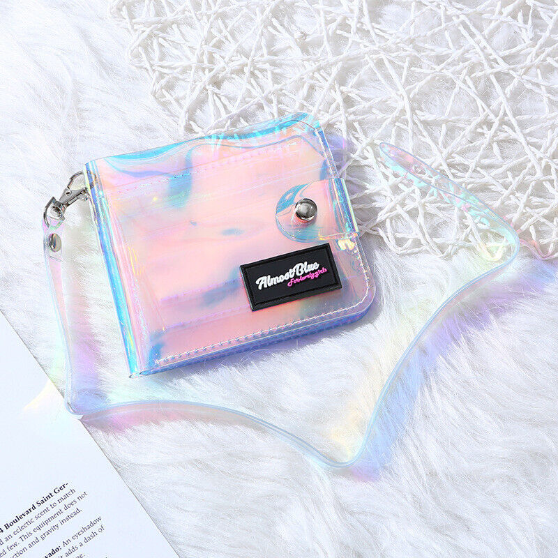 Transparent PVC Purse Card Bag Bus Card Cover Folding Wallet KidID Piece Set