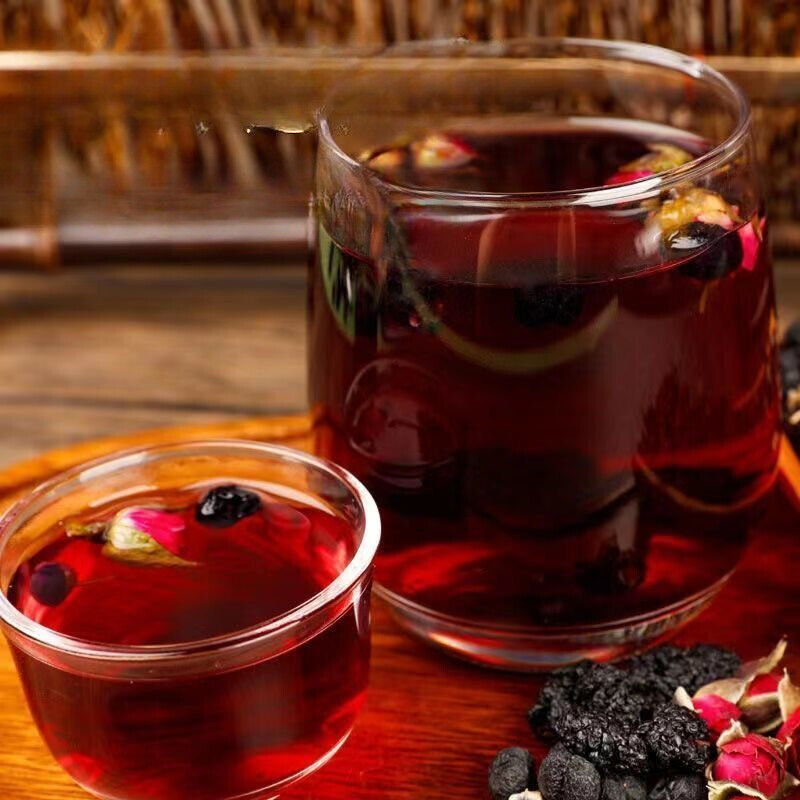 Black wolfberry mulberry rose tea health flower tea combination tea