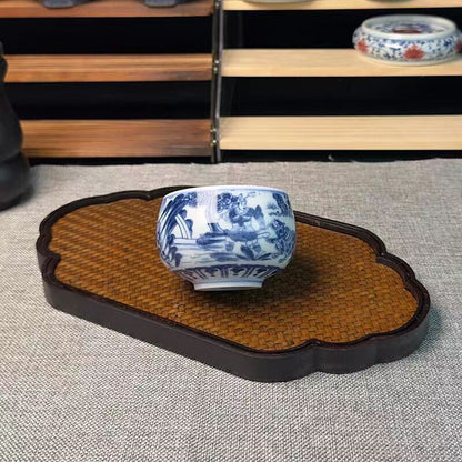 chinese jingdezhen porcelain blue and white tea cup:鬼谷子