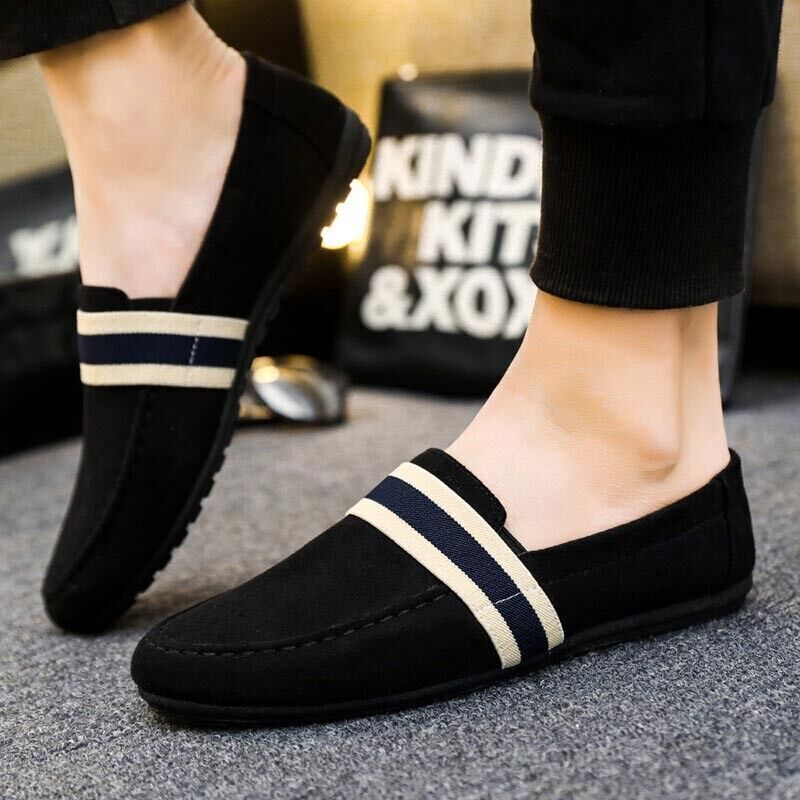 Men Shoes Black Blue Loafers Slip on Male Driving Shoes Men Sneakers Flats