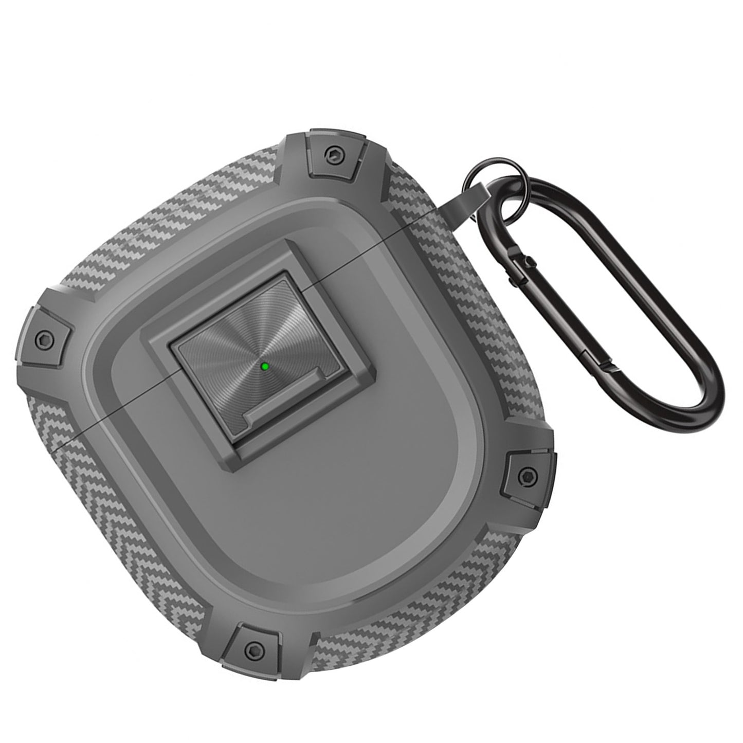 Grey Shockproof Case Cover w/ Carabiner For Bose QuietComfort Earbuds II/Ultra a