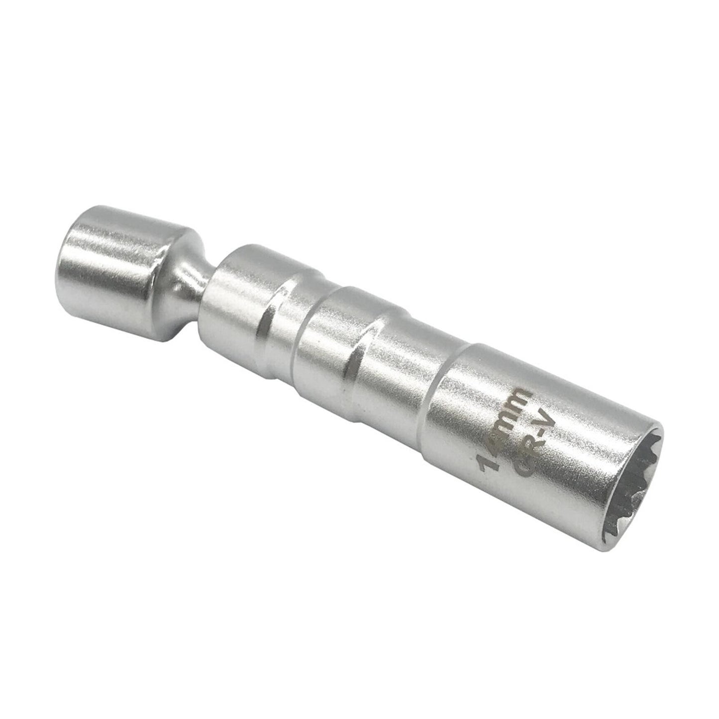 14mm Thin Wall Magnetic Swivel Spark Plug Socket 8 inch Drive 12 Point