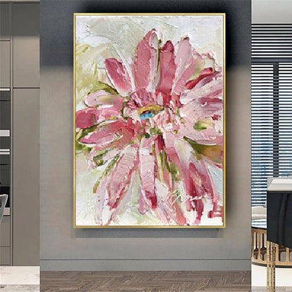 Abstract Flowers Oil Painting on Canvas Modern Minimalist pink lily Indoor decor