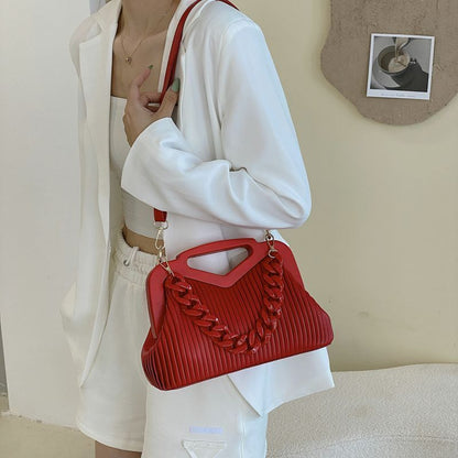 Handbag Inverted Triangle Handle Leather Hand Pouch Classic Crossbody Bags Tote