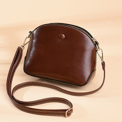 Vintage Shell Shoulder Bag High Quality Oil Synthetic Leather Bags Handbag Purse