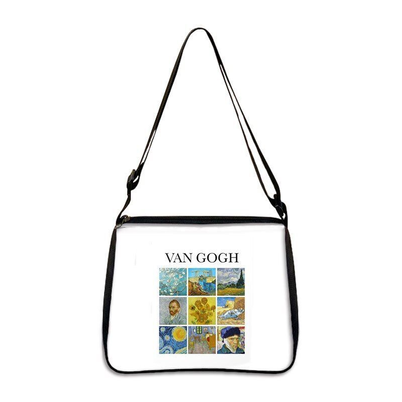Famous Paintings Handbag Women Shoulder Bags Shopping Bag Canvas Pouch Zipper