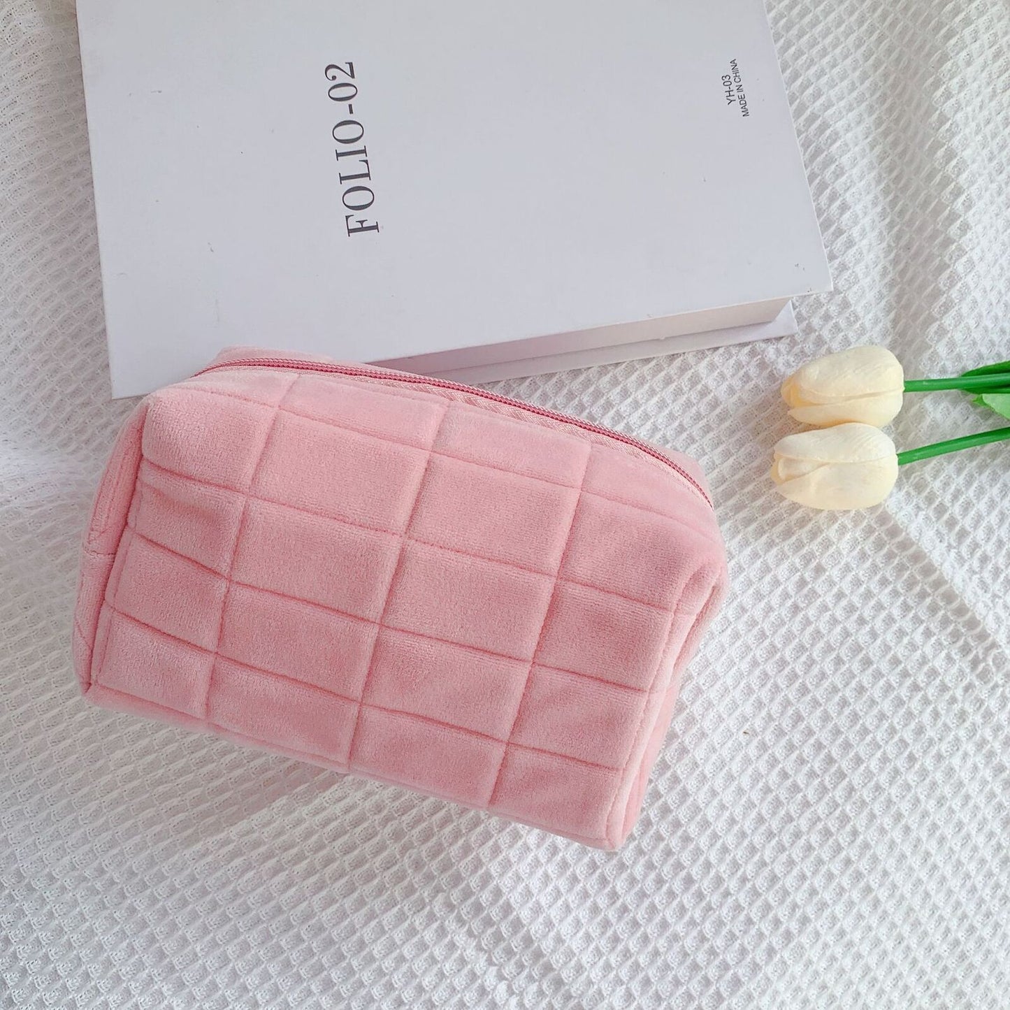 Cute Plush Makeup Bag Travel Small Cosmetic Case Zipper Toiletry Pouch Storage