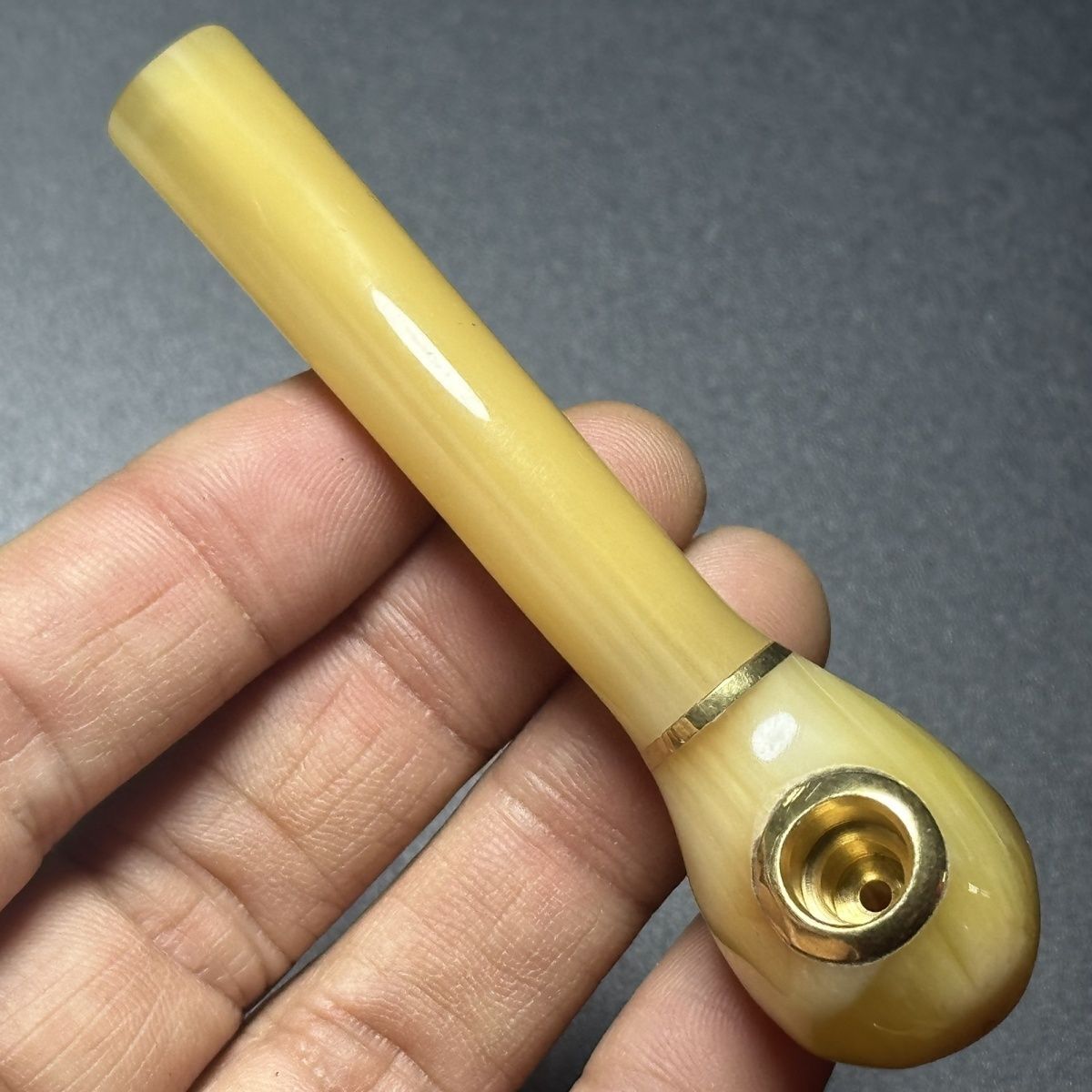 Horn Smoking Pipe Filter Reusable Cleanable Tobacco Holder Brass Bowl Smoke Tool