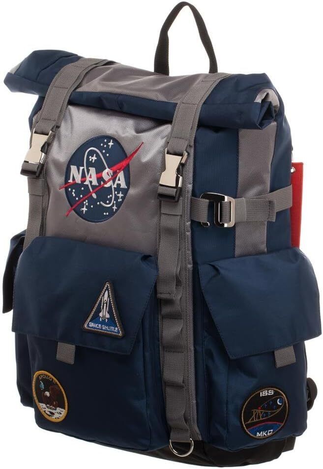 NASA Backpack Roll Top Built Up Laptop Bag