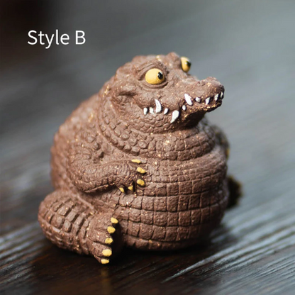 Purple Clay Teapet Cute Crocodile Tea Animal Tea Table Decoration Tea Accessorie
