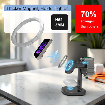 3 in 1 Wireless Charging Station for Magsafe Charger Stand,Magnetic Phone Charge