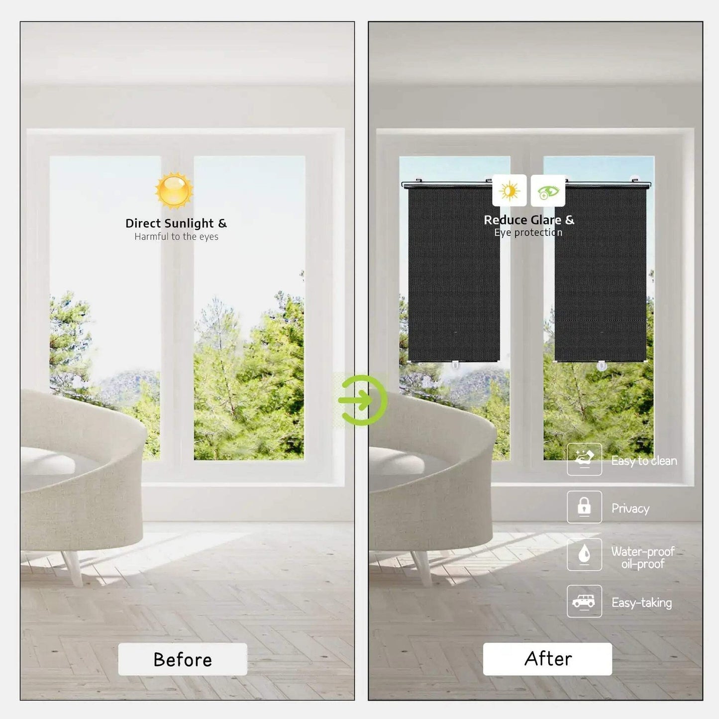 Blackout Roller Blinds | Nail-Free Privacy Curtains for Windows