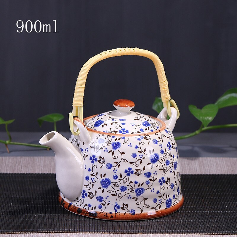 900ml China Porcelain Teapot With Strainer Net High Capacity Tea Pot For Hotel