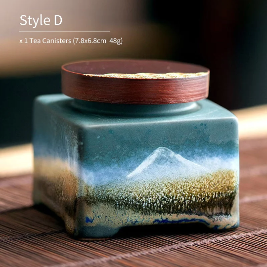 Golden Deer Ceramic Tea Canisters for Storage Food and Tea