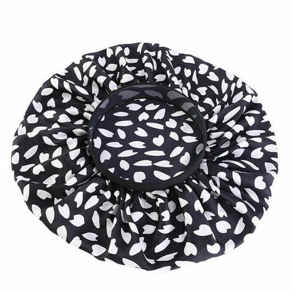 Silk Night Sleep Cap Hair Bonnet Hat Satin Wide Band Large Jumbo Head Cover Size