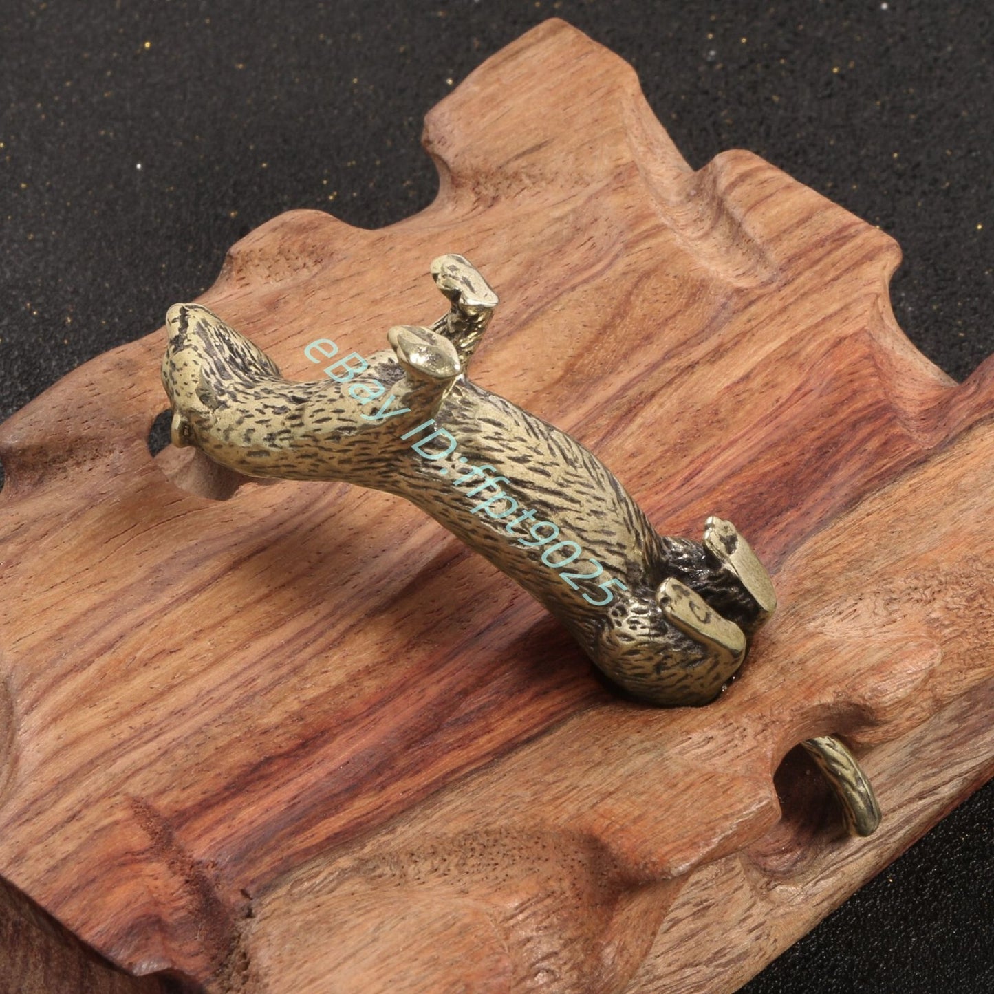 Solid Bronze Decorative Otter Animal Small Statue Tea Pet Table Decor Craft Gift
