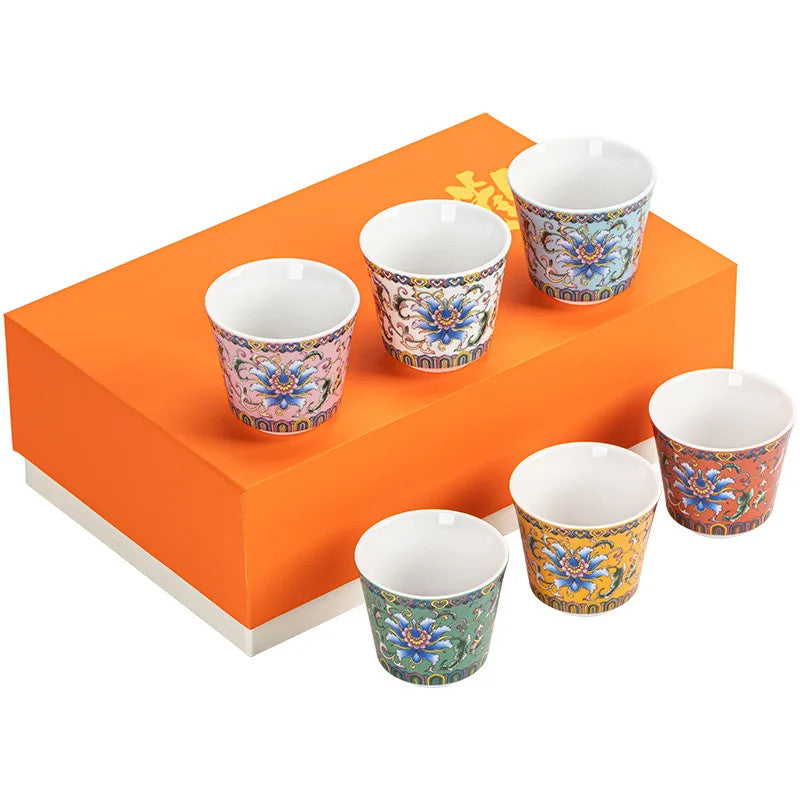 70Ml enamel color teacup ceramic master cup personal cup household tea set -