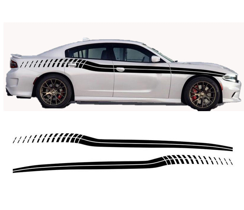 2 PCS Car Waist Line Stickers Sport Stripes For Dodge Charger Side Door Decals