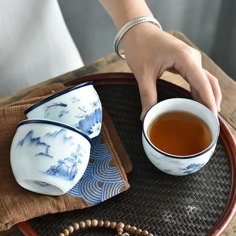 110ml Chinese Ceramic Handpainted Tea Bowl Master Meditation Cup kungfu Teaware