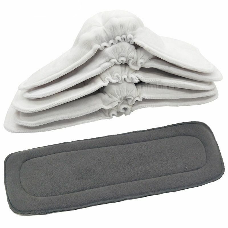 Reusable Washable Diaper Inserts Bamboo Cotton Elastic Inserts Boosters Liners