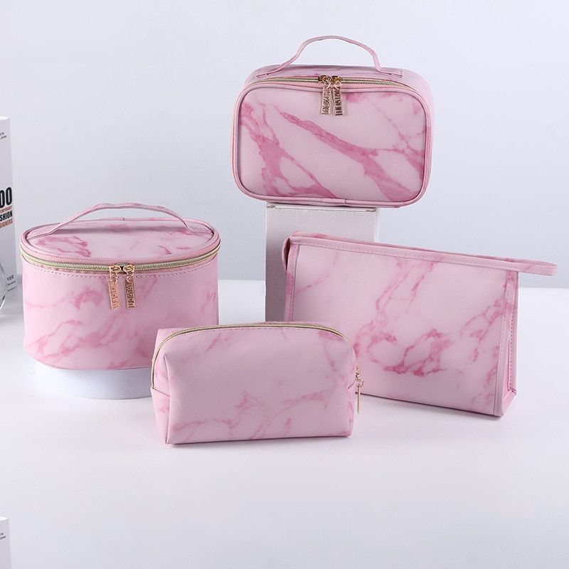 Marble Pattern Cosmetic Bag Multifunction Storage Purse Waterproof Makeup Case