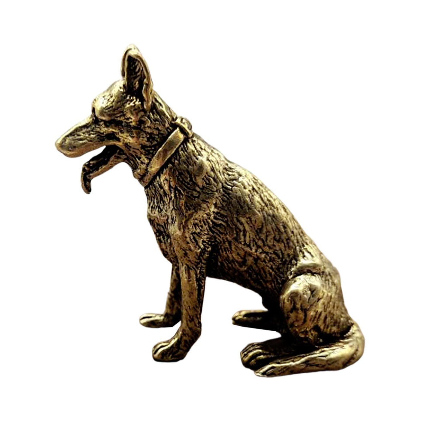 Brass Dog Statue Feng Shui Statue Sculpture Dog Brass Figurine for Bedroom