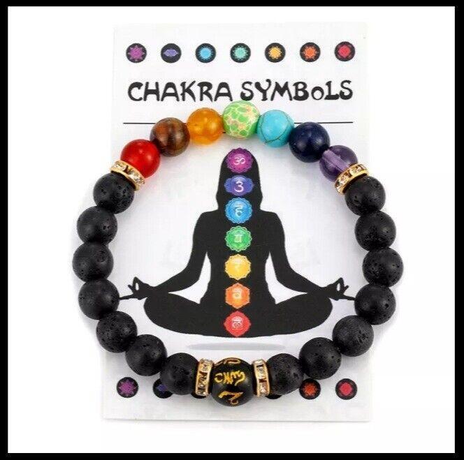 Pulsera De 7 Chakras Para Hombre Y Mujer, Cristal Natural, Curación De Ansiedad,