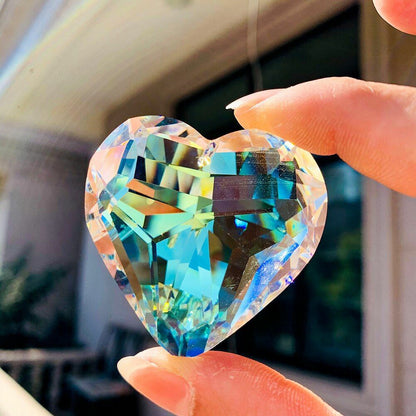 45mm Heart Crystal Prisms Sun Catcher Chandelier Part Love Pendant Glass Hanging