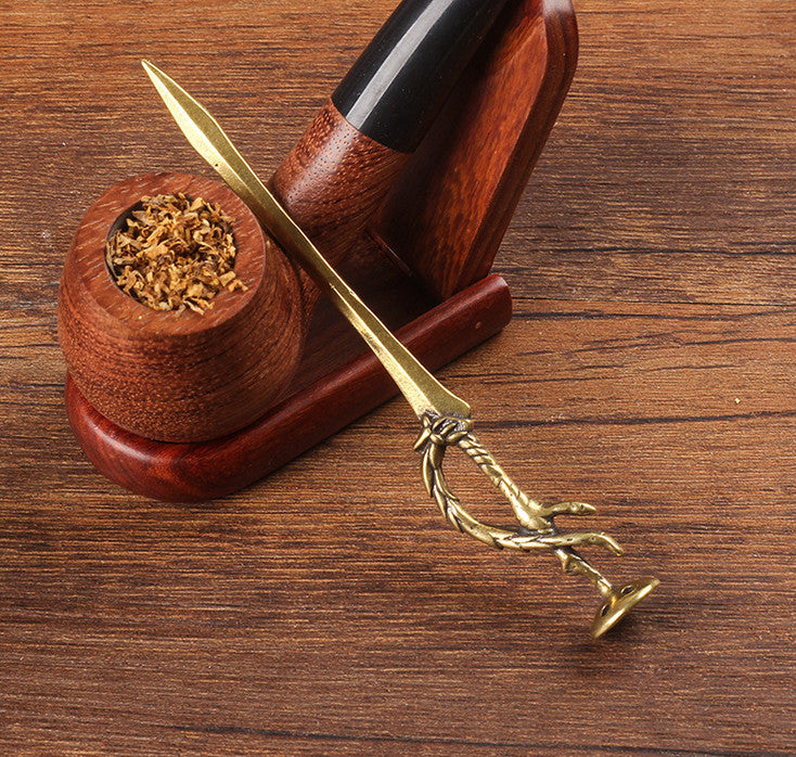 New Creative Pure Brass Tobacco Pipe Tamper Copper Cigar Pipe Cleaning Tool
