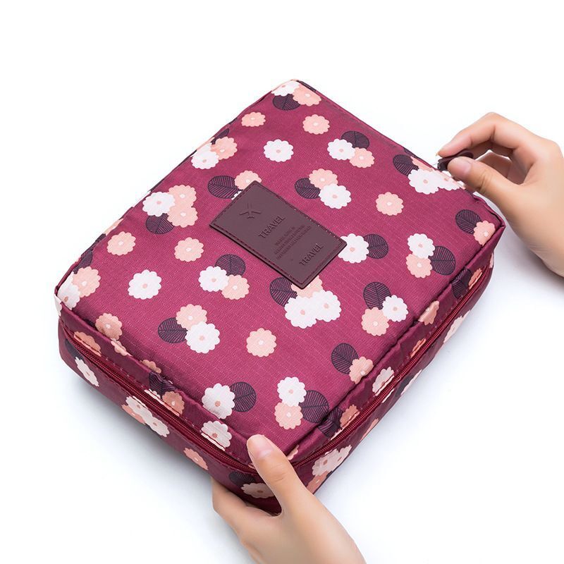 Cosmetic Bag Waterproof Zipper Makeup Purse Multifunction Organizer Traveling