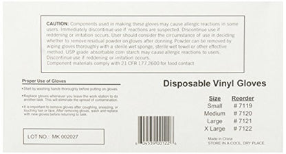 Emerald Shannon 100 Count X-Large Powder-Free Vinyl Gloves, 4 Mil, Blue
