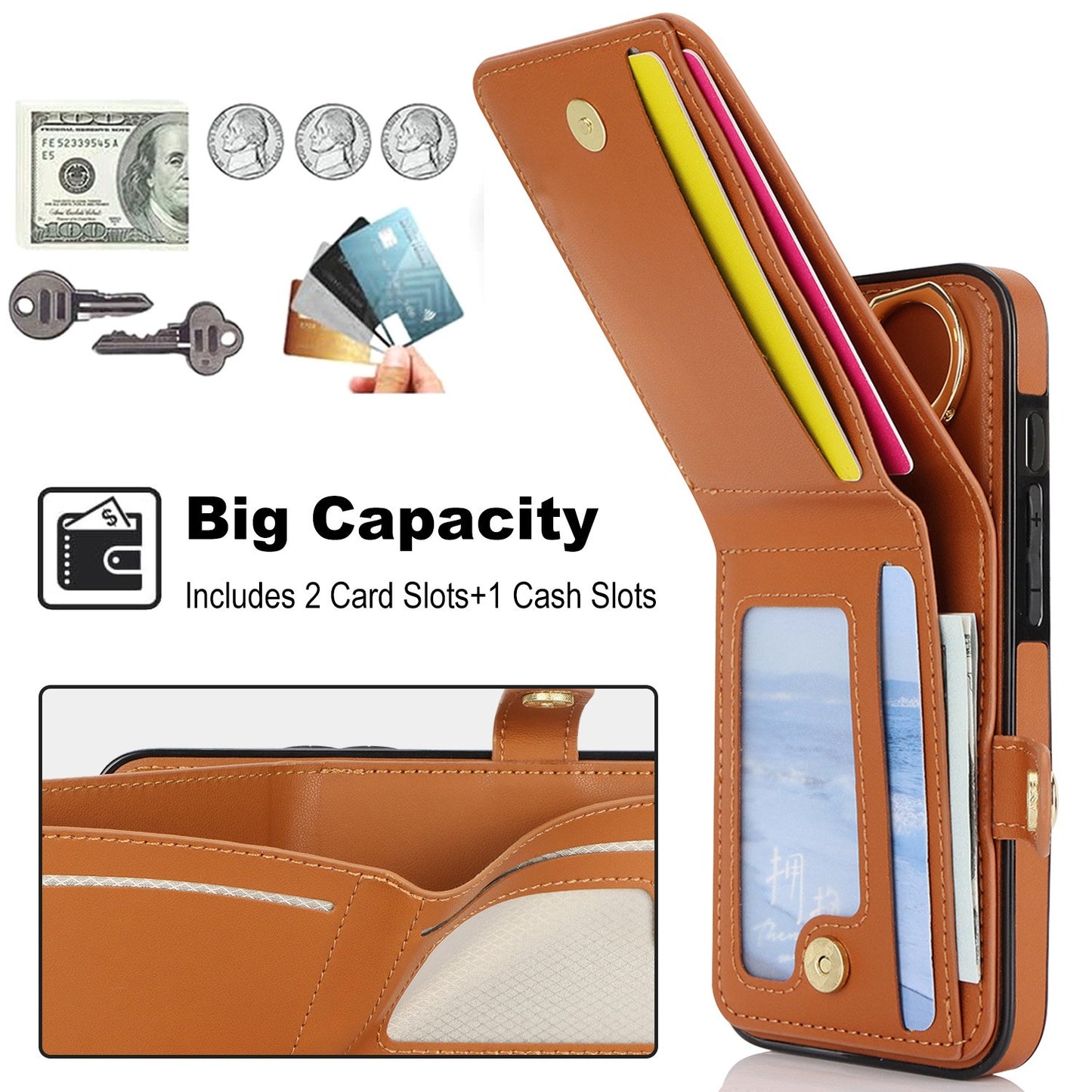 Apple16E anti-theft brush Samsung S25EDGE ring RFID anti-fall mobile phone cover