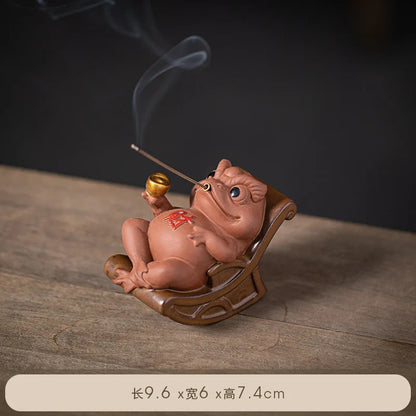 Toad Tea Pet Decoration Attracting Wealth Toad Tea pet incense holder Decoration