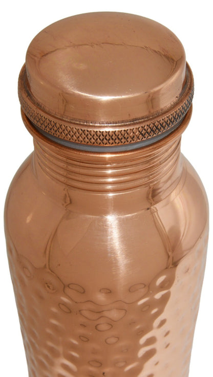 30 Ounce 99.7% Copper Drinking Vessel in Elegant Gift Box, Hammered Water Bottle